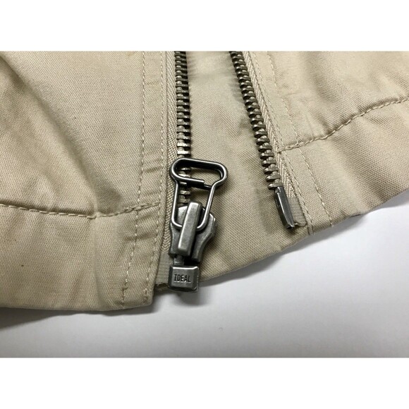 GAP Women’s Full Zip Biker Jacket Size XS Solid Khaki Beige Long Sleeves EUC - Picture 8 of 12